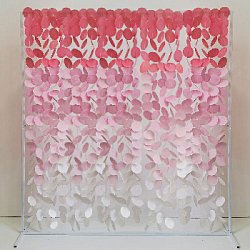 Занавес из бумажных кругов на нитях 5 шт х 2 м, градиент розовый