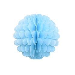 Бумажное украшение Цветочный шар-соты 20 см, голубой