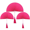 Веер-гармошка с кисточкой НАБОР 30см, 30см, 40 см, малиновый
