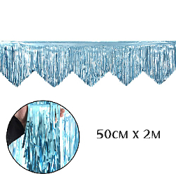 Занавес Дождик бахрома 50 см х 2 м, металлик голубой