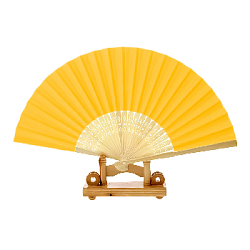 Веер для декора 38 х 21 см, ярко-желтый