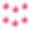 Набор фантов Звезды 30 см х 6 шт, розовый