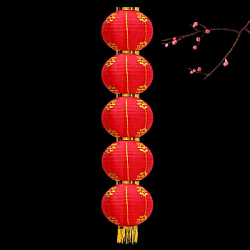 Китайский фонарь Круглый с рисунком, 5 ярусов 20см