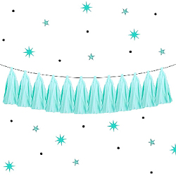 Гирлянда тассел 12 кисточек по 10 листов, мятный